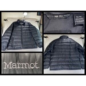 Marmot Goose Down Jacket Puffer Coat 800 Fill Power Mens XL Black Gorpcore Warm
